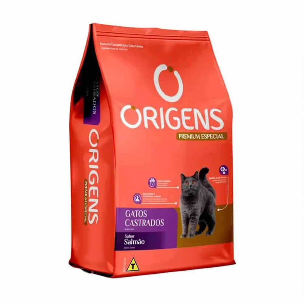 Ração Origens Premium Especial Gatos Castrados Salmão 1kg