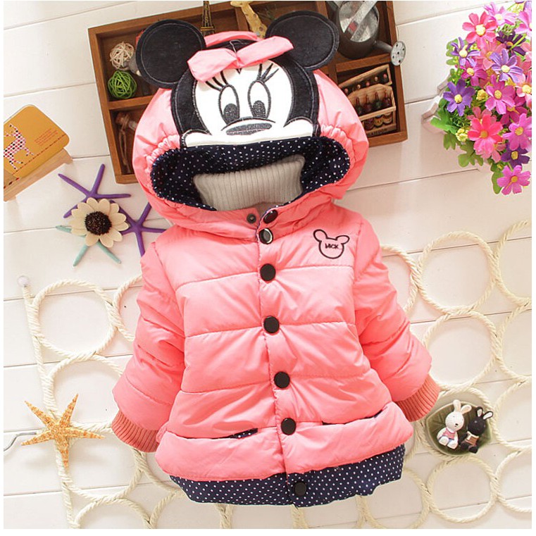 Perfurador Jaqueta Mickey Minnie Bonito Mantendo Quente Garrafa Inverno Meninas Jaqueta Roupas De Criança