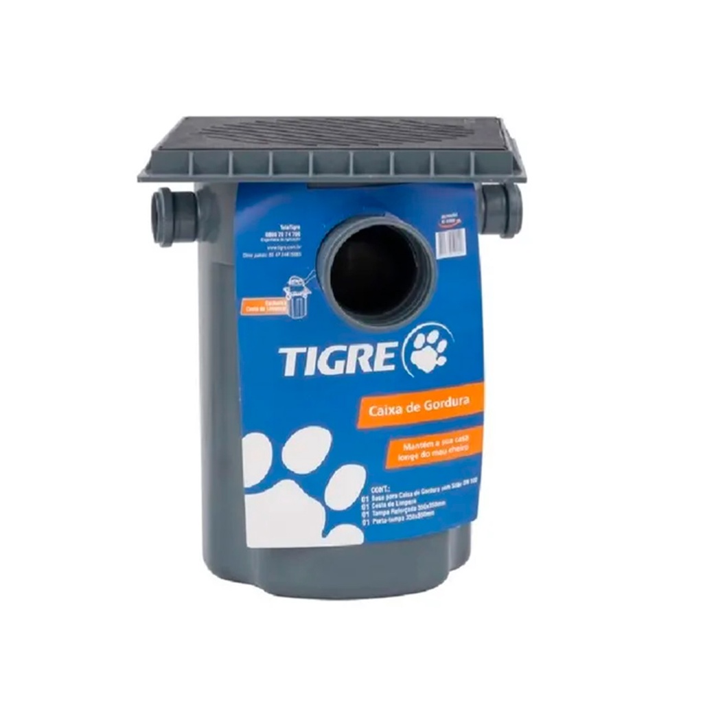 Caixa De Gordura Coletora Pvc 18l Tampa Dn 100 E Cesto Tigre