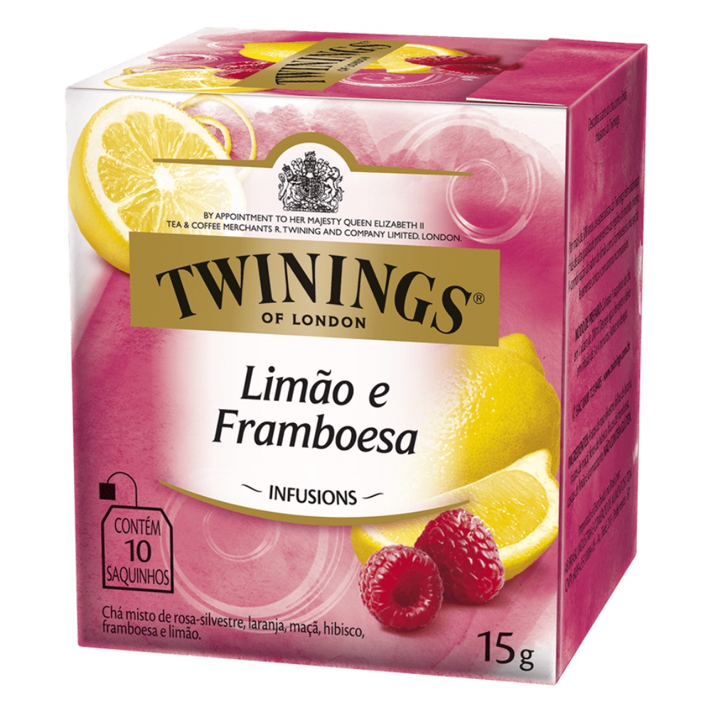 Cha Twinings, Cha Limao e Framboesa, Caixa com 10 Saquinhos