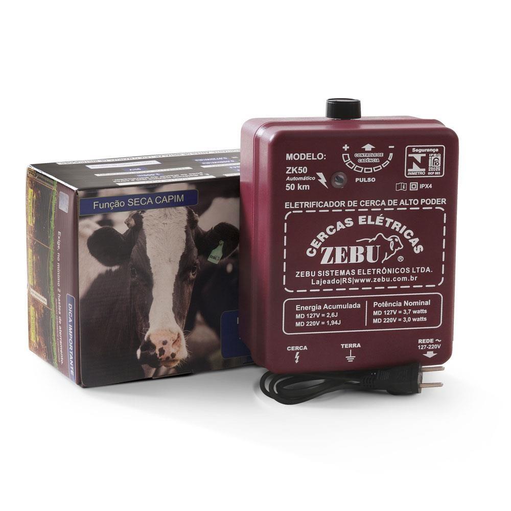 Eletrificador Zebu Cerca Elétrica Rural ZK50 Automático