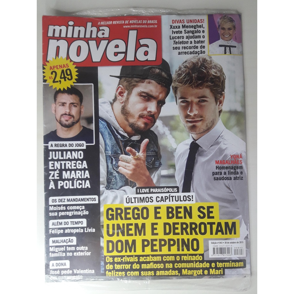 Revista Minha Novela 843 I Love Paraisópolis Caio Castro Lucero Yoná Magalhães 30 de outubro de 2015 Lacrada