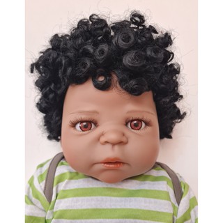 Boneca Bebe Reborn Menino Afrodescendente Com Corpo Inteiro De Silicone 57 Cm Com Acessorios Pronta Entrega Shopee Brasil