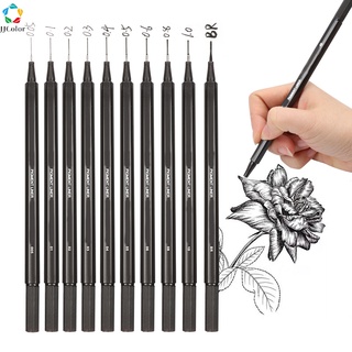 Caneta Preta Micron Profissionais 10 Peças/Kit Fineliner de Pigmento à prova d