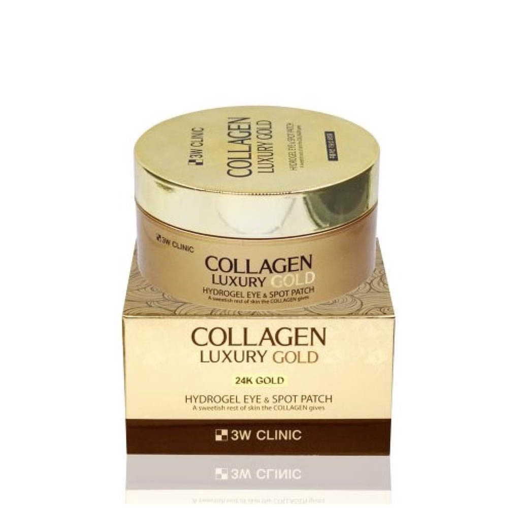 3w clinic collagen luxury gold hydrogel eye spot patch 90g 60 sheets em Oferta na Shopee