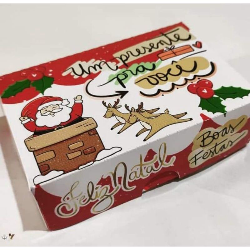 50 caixas para 6 doces ou bombom. Tema Natal.