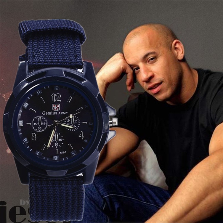 Novo Relógio Masculino Estilo Militar: Design Casual, Pulseira de Nylon, Relógio de Pulso Analógico Quartz Esportivo