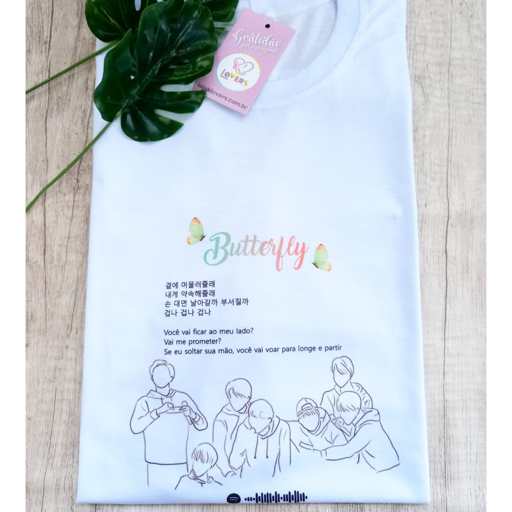 Camiseta Unissex Single Butterfly BTS ( Grupo Kpop ) | Shopee Brasil