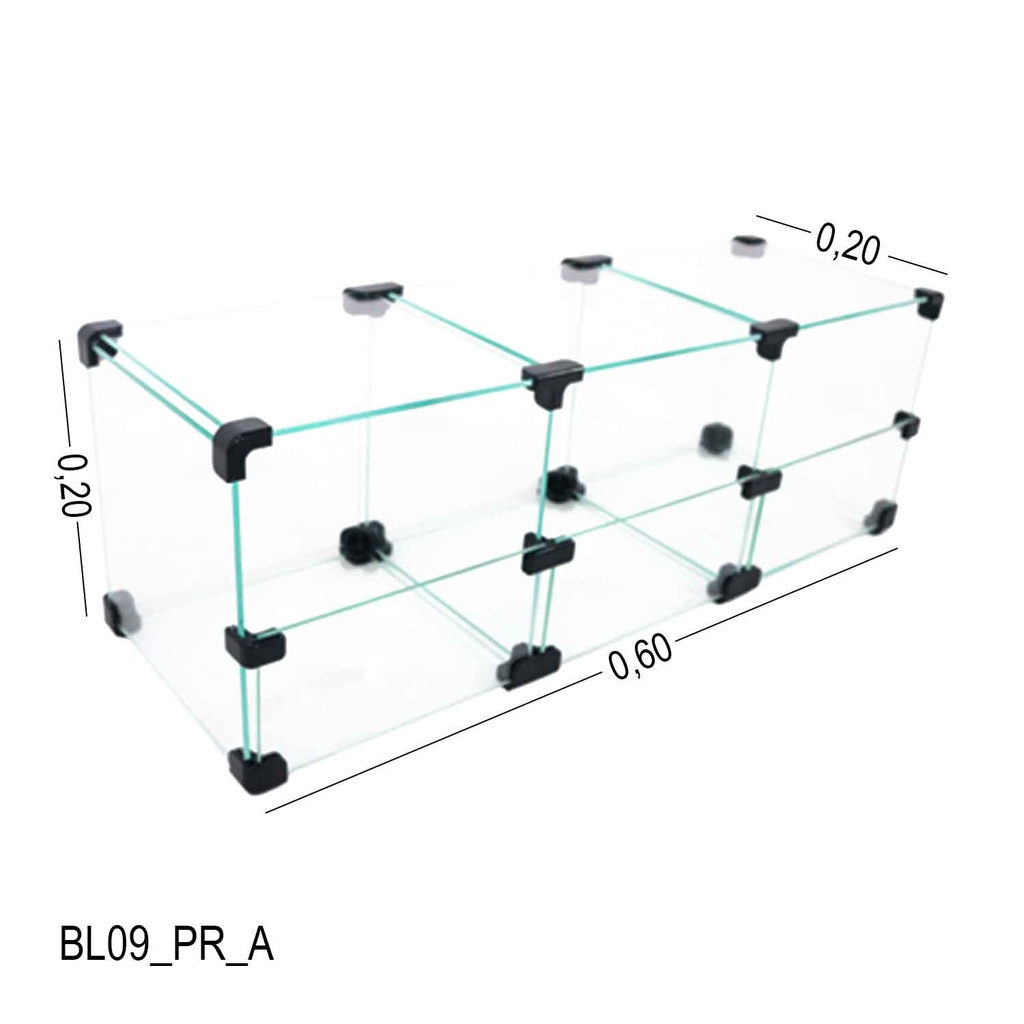 Baleiro De Vidro Expositor Prateleira para Bar - 0,60 X 0,20 X 0,20