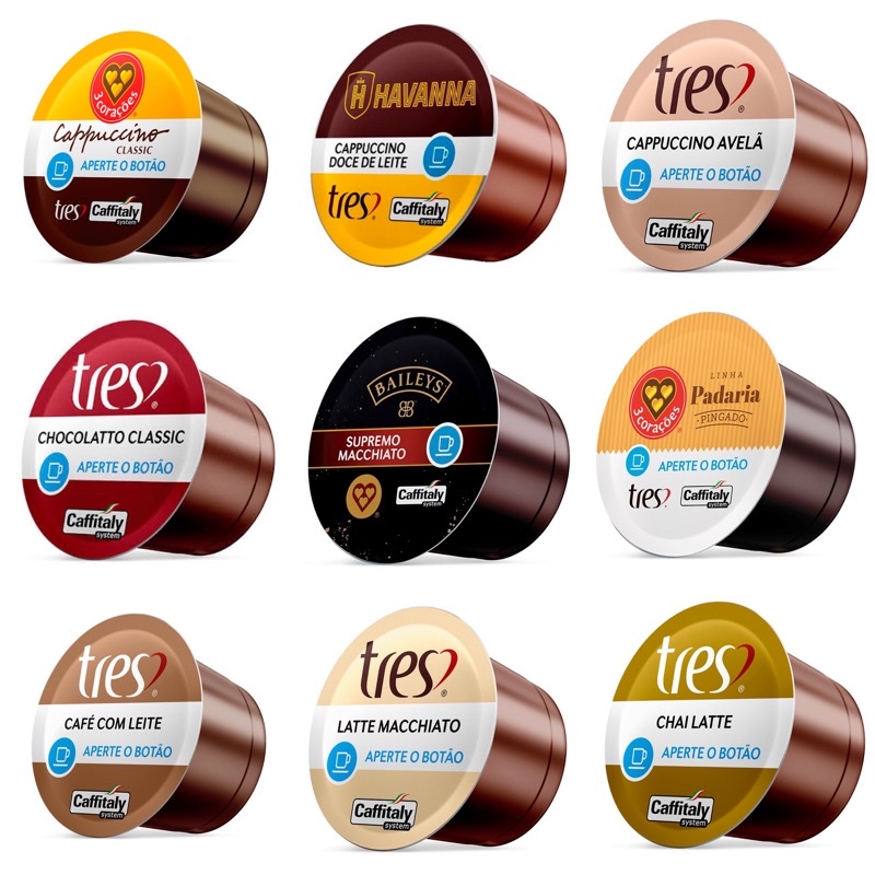 Cápsula Três Corações INDIVIDUAL - Bebidas Cremosas - Cappuccino / Chocolatto