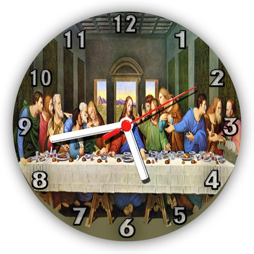 Relógio Parede Mdf decoração casa Cozinha Religioso Jesus Santa Ceia - tamanho - 30 Cm