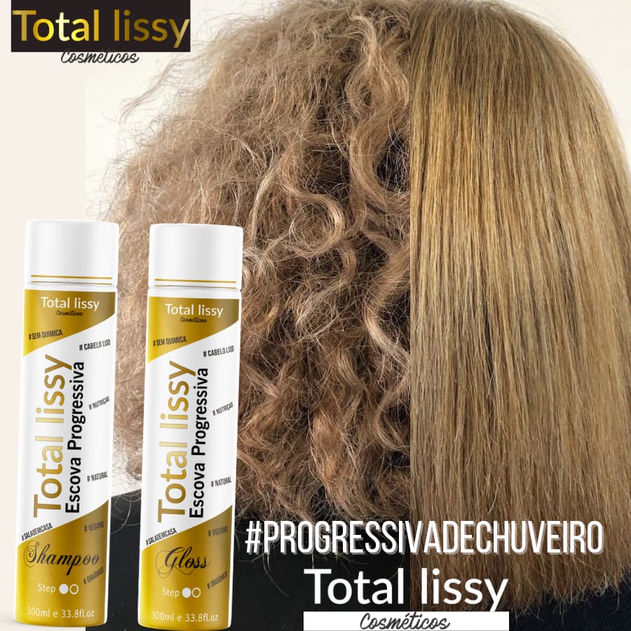 Kit Escova Progressiva Sem Formol No Chuveiro Cabelo Liso Perfeito