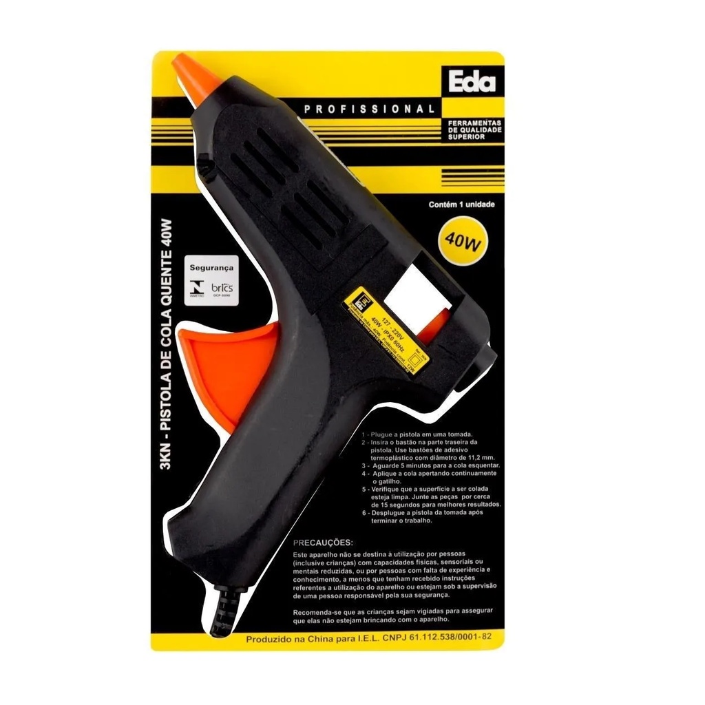 PISTOLA P/SILICONE EDA 40W BIV-3KN