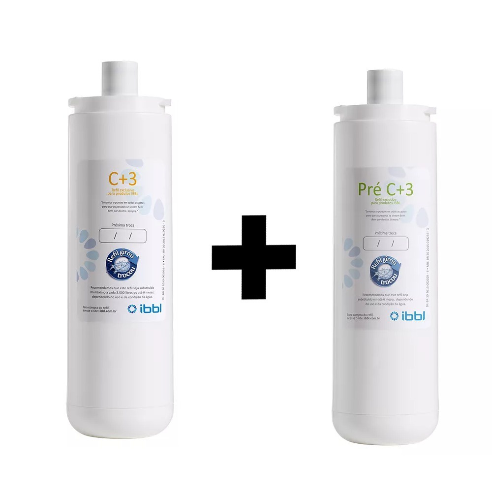 Kit Refil Filtro IBBL C+3 + Refil Pré C+3 Original para Modelo PFN 2000 - Branco