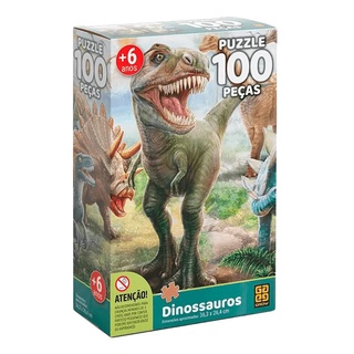Puzzle 100 peças Dinossauros em Oferta na Shopee