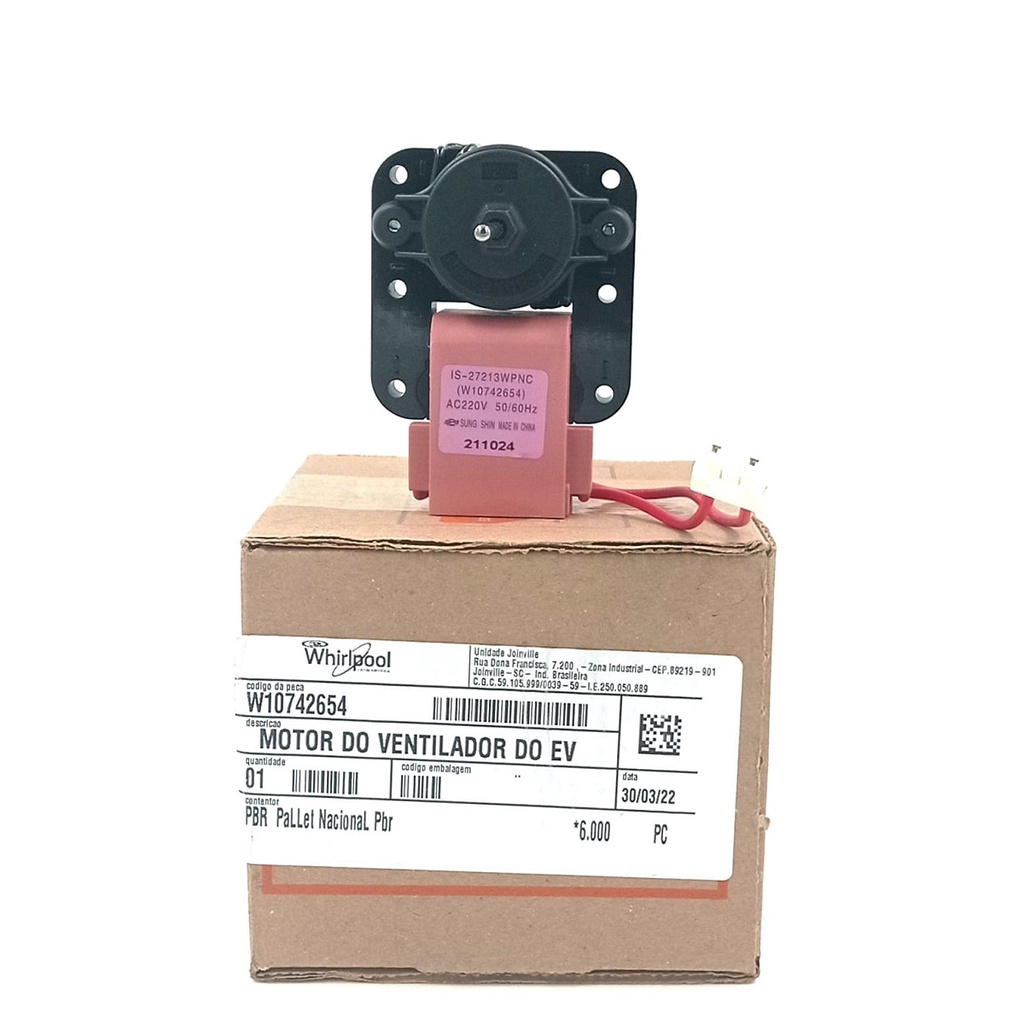 Motor Ventilador Geladeira Brastemp Consul Original Refrigerador Evaporador Serve W10742654 Modelo Compatível BRM45