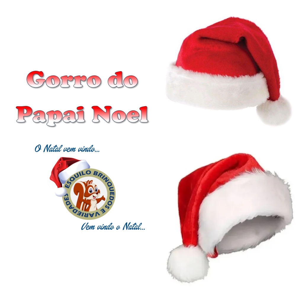 Gorro de Natal Papai Noel Aveludado | Shopee Brasil