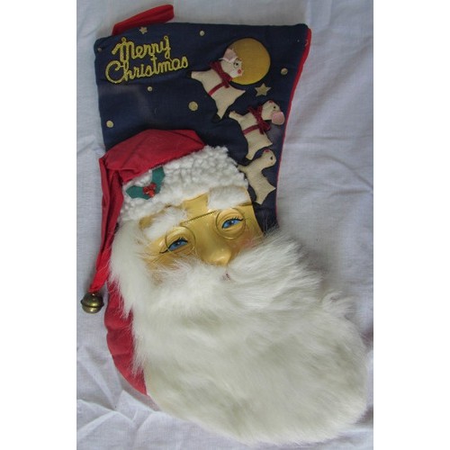 Meia Natalina Decorativa Em Tecido - A84