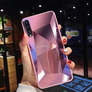 Samsung Galaxy A7 A53 A31 A51 A71 A21S A52 A32 A72 Luxury 3D Diamond Texture Mirror Glossy Glitter Back Case Cover