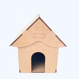 Mini Casa de Cachorro C/ Telhado Removível Mdf Decoração Miniatura