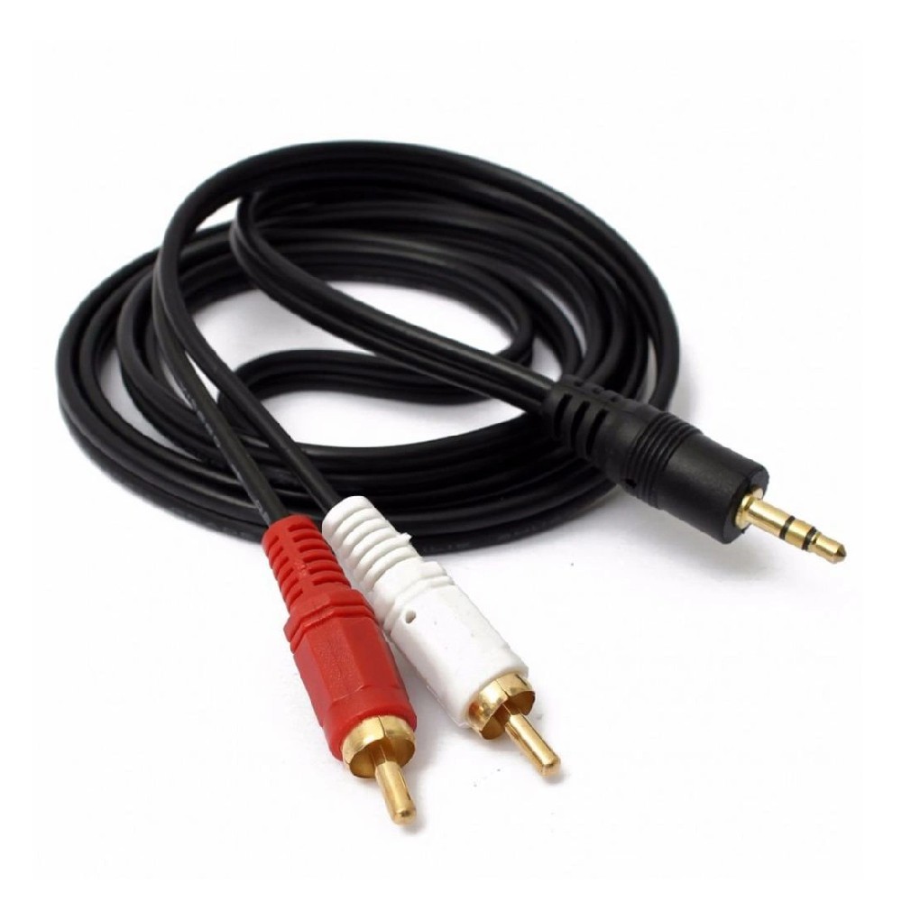 Cabo Adaptador De Áudio Auxiliar Rca P2 3,5mm 1.5m Macho com NFe — imagem 2 de 2