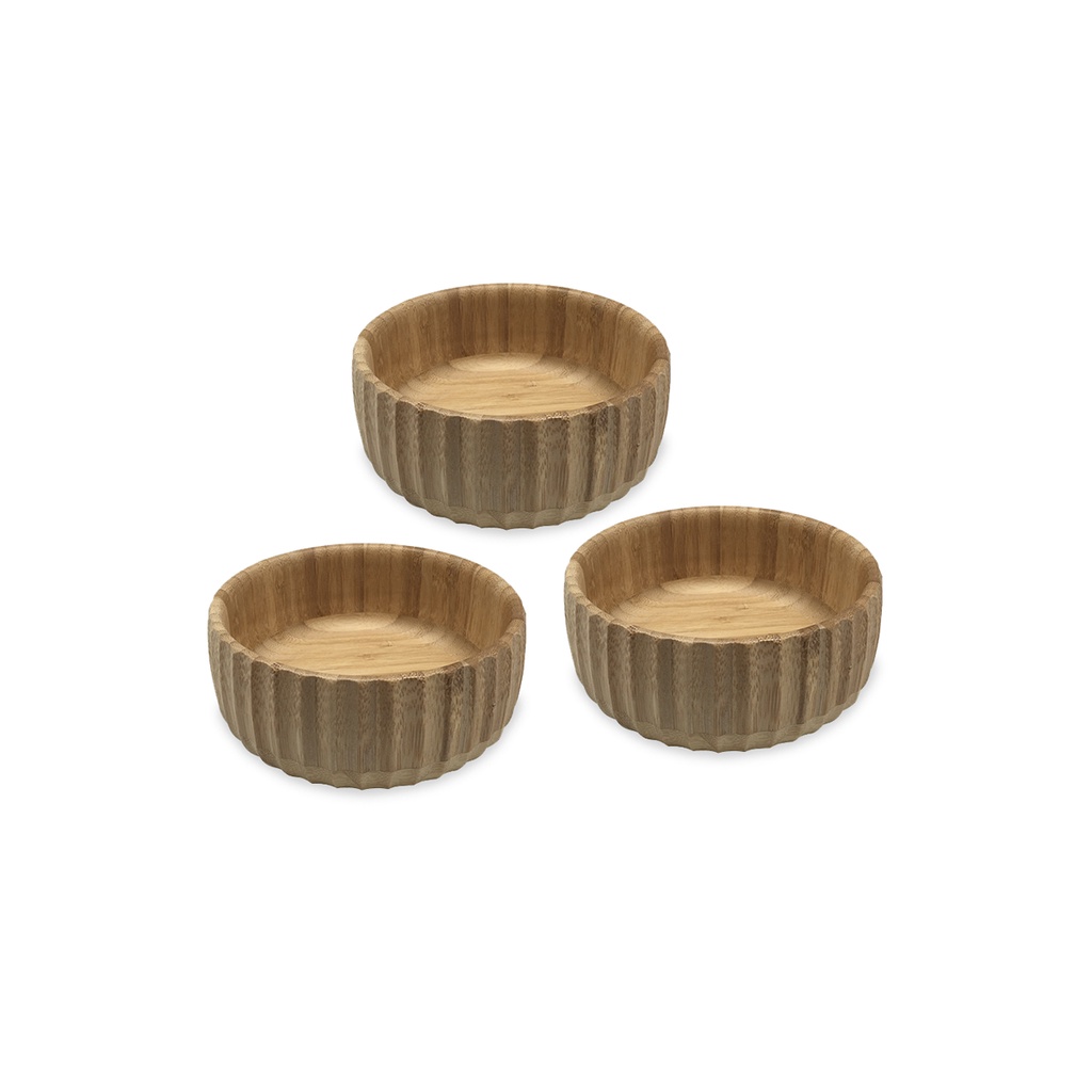 Kit 3 Bowls Canelados de Bambu Pequeno - Oikos em Oferta na Shopee