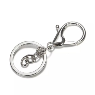 Argola para chaveiro com corrente - prata - 30mm + Fecho Lagosta 35mm 10  peças em Oferta na Shopee