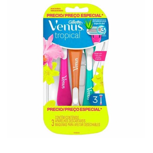 Aparelho De Depilar Gillette Venus Tropical C/ 3 Unidades em Oferta na Shopee