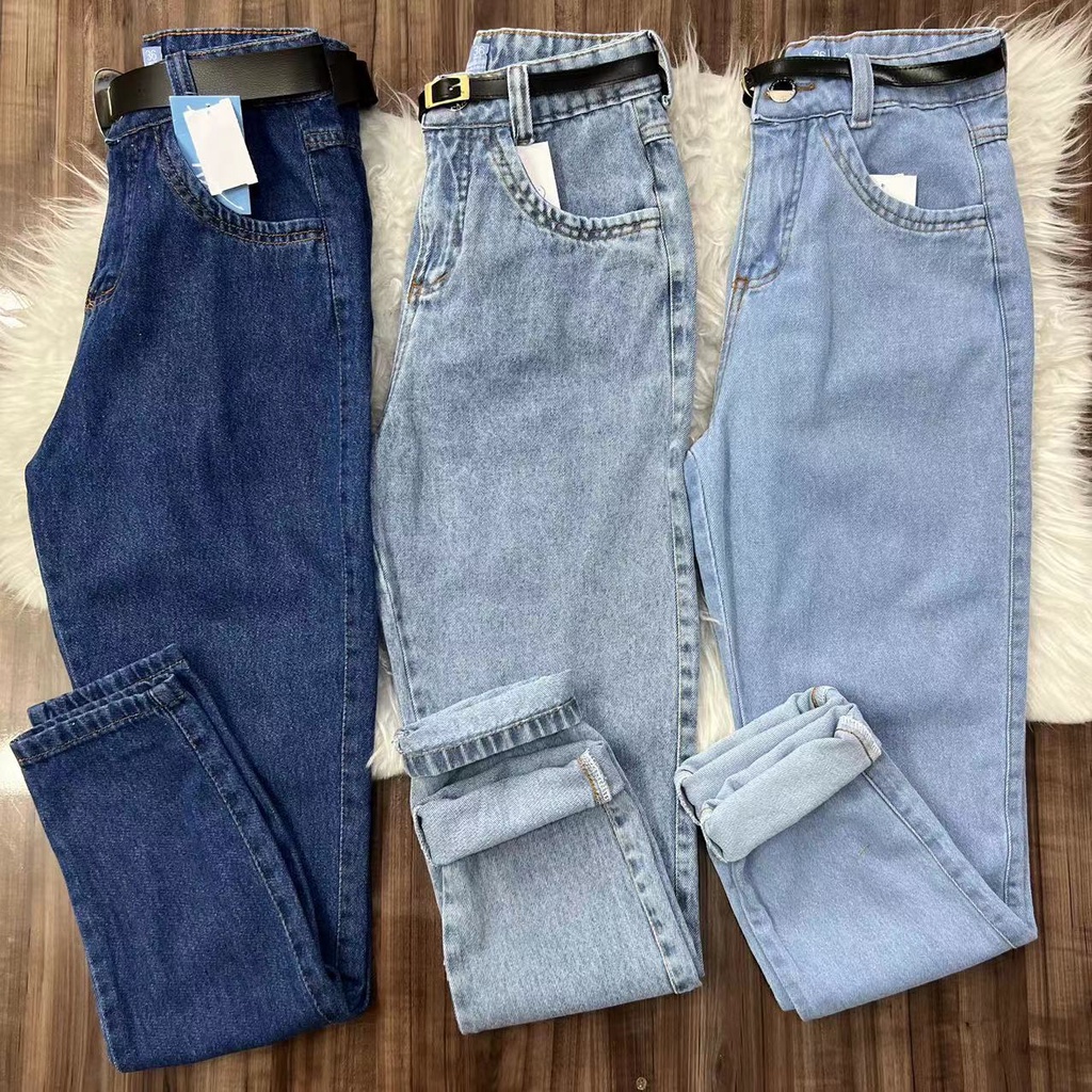 Calça Mom Jeans Com Cinto Sem Lycra