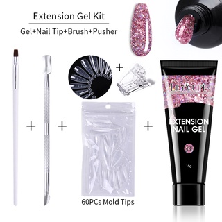 LILYCUTE 5Pcs Quick Extension Poly Nail Gel Set