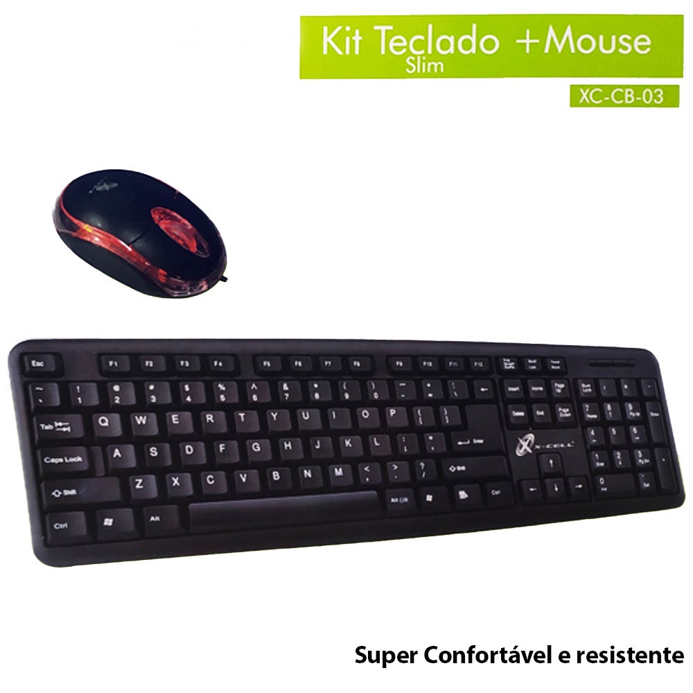 Kit Teclado E Mouse Ergonômico Usb Abnt2 1000 Dpi Usb