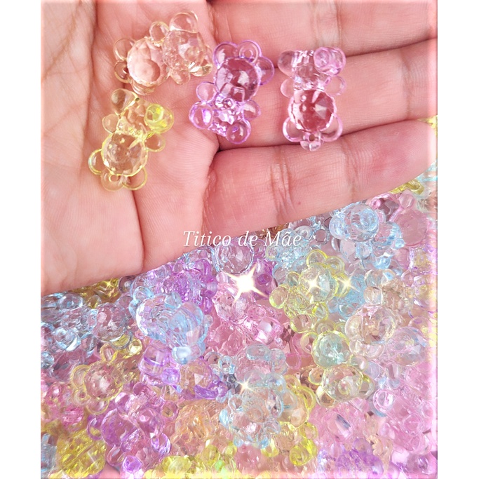 Pingente Ursinho Transparente 50 Unidades em Oferta na Shopee