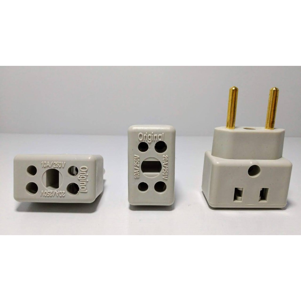 Adaptador Tomada Para Pino Grosso - Kit Com 3 Unidades