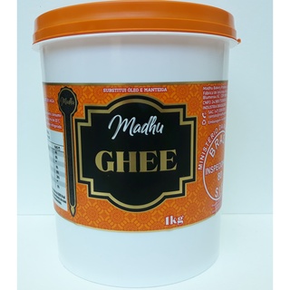 Ghee Original Balde 1kg | Madhu Ghee - Manteiga Ghee | zero lactose | zero caseina |100% pura e saudável