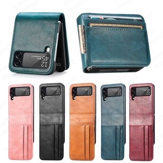 Para Samsung Galaxy Z 3 Flip Caso Carteira De Couro De Luxo Capa Sumsung Flip3 ZFlip 3 Zfilip3 5G Bumper Proteção Slot Cartão De Coque