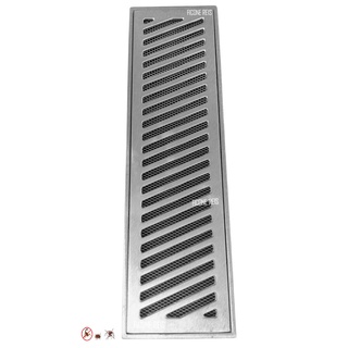 Grelha Ralo Linear Reforçado 15x50 modelo Diagonal com Tela Anti Insetos - Aluminio - Ficone Reis