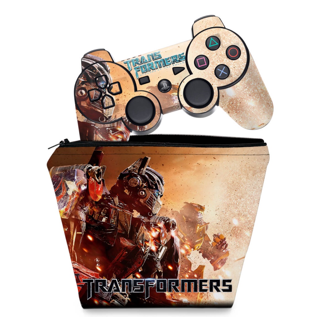 Capa Case e Skin Adesivo PS3 Controle - Transformers