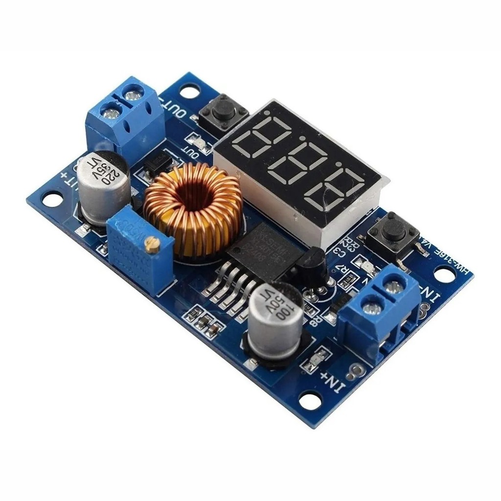 Fonte Regulável Ajustável Com Display LED Step Down Buck 75w 5a Dc Dc Corrente Contínua 12V 9V 5V