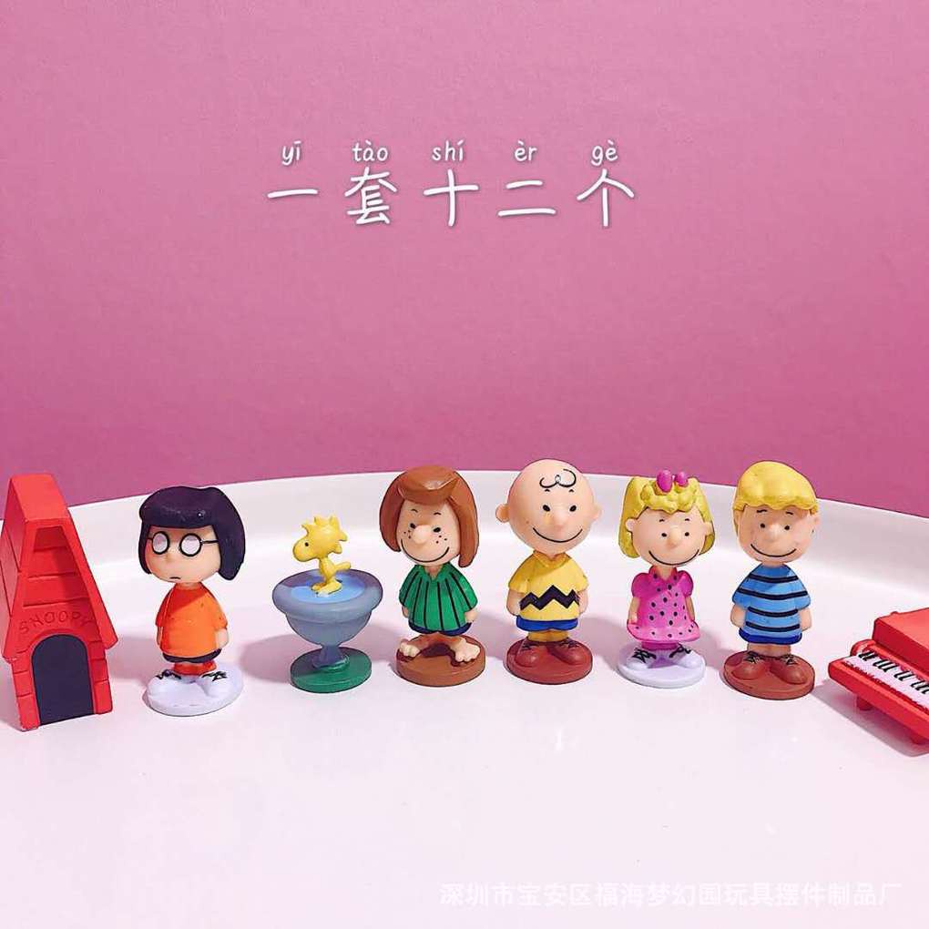 12 Figuras Do Snoopy Amendoim Para Decoração De Bolo Micro Paisagem