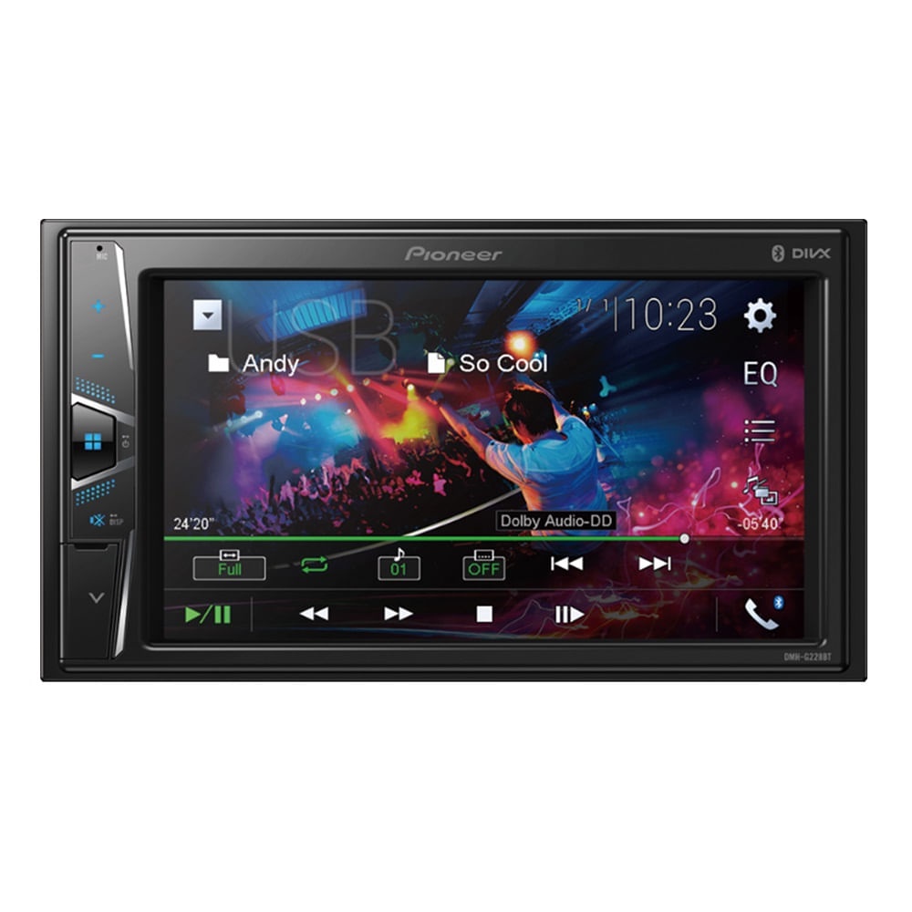 DVD 2 Din Pionner Central Multimidia Receiver Avh-G228Bt 6.2 Polegadas Dvd Player Bluetooth Usb Am Fm