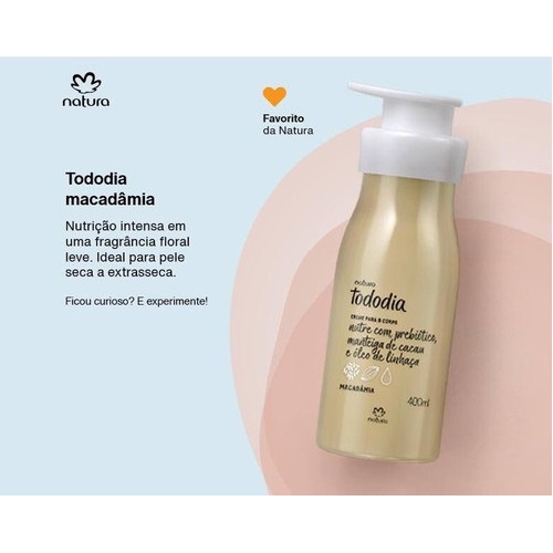 Hidratante Macadâmia 400ml Natura | Shopee Brasil