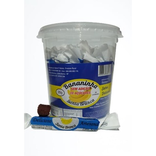 Doce Bananinha Santa Branca Sem açúcar 100% Natural pote com 30un