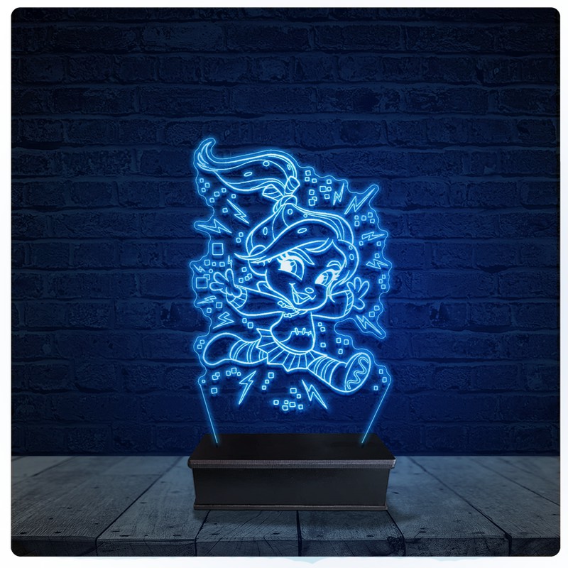 Luminária Led Acrilico Abajur - Detona Ralph Vanellope 10
