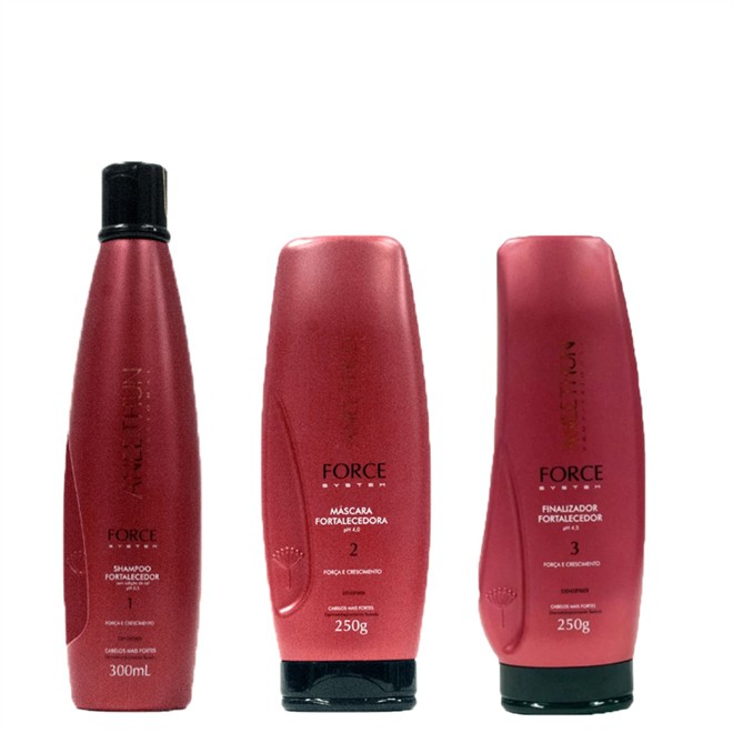 Aneethun - Kit c/3 Force System Shampoo 300ml + Máscara 250g + Finalizador 250g - Força e Crescimento