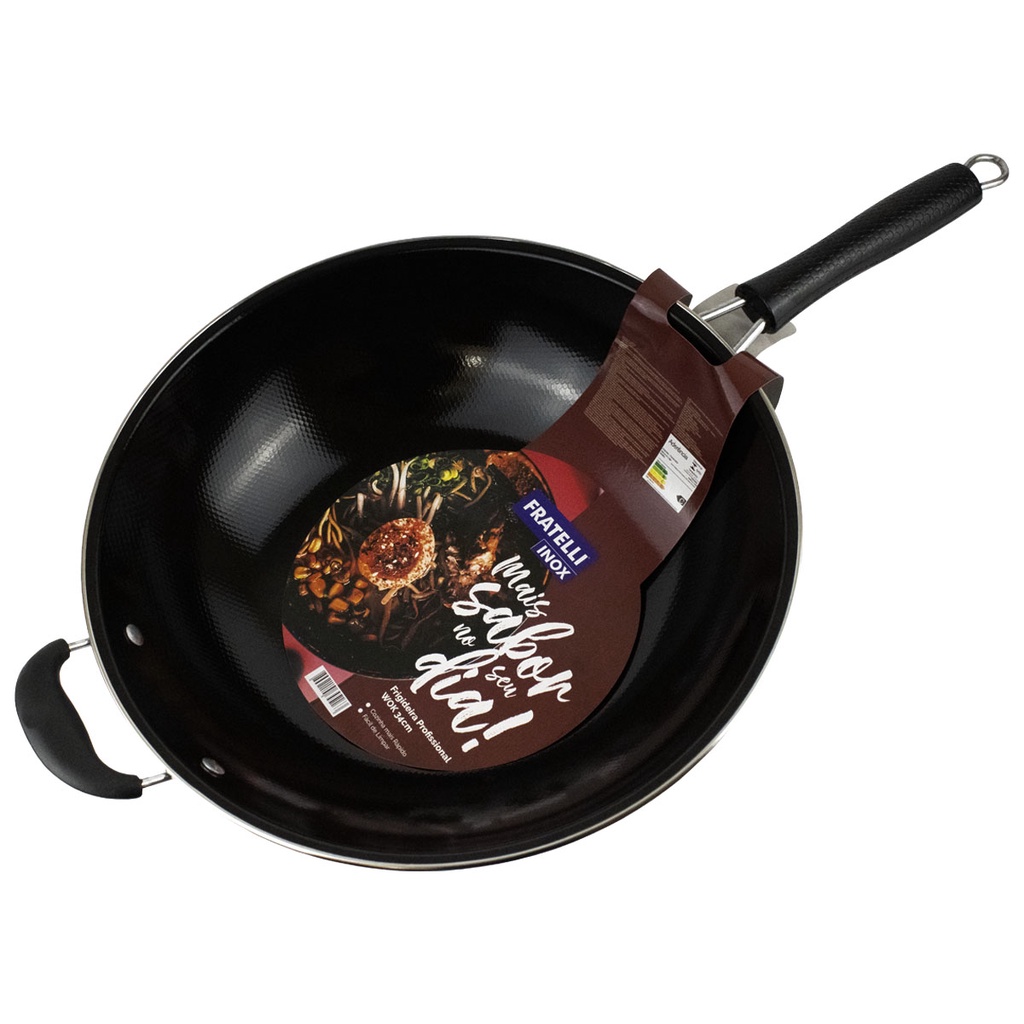 Imagem Frigideira Antiaderente Funda Yakisoba Cozinha Profissional 34cm 5L Wok