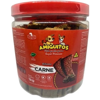2 Bifinho Petiscos Amiguitos para Cães Sabor Carne 1 KG Pet super premium