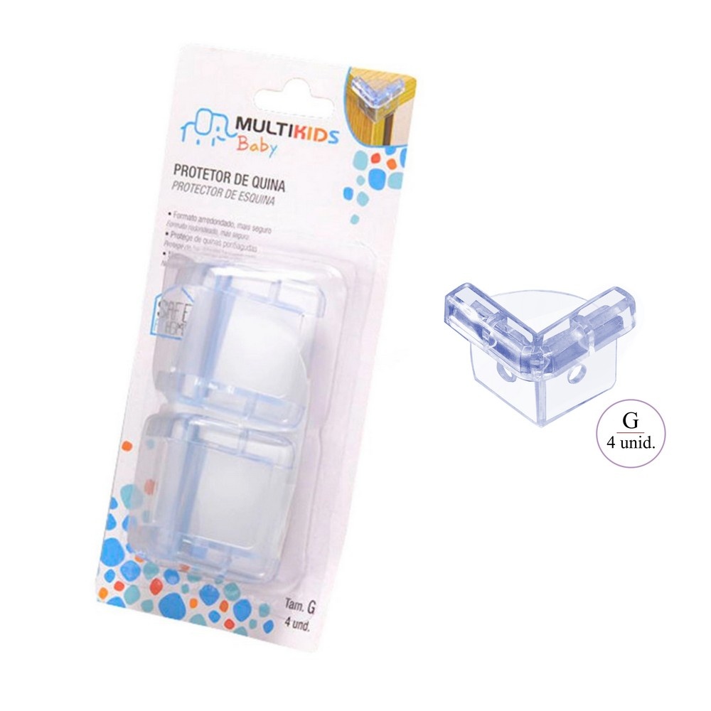 PROTETOR DE QUINA MULTIKIDS TRANSPARENTE G COM 4 CPS BB252