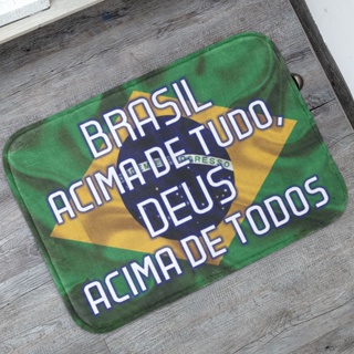 Tapete de Porta Brasil Acima de Tudo para Entrada, Quarto, Sala e Diversos 55x35cm em Oferta na Shopee