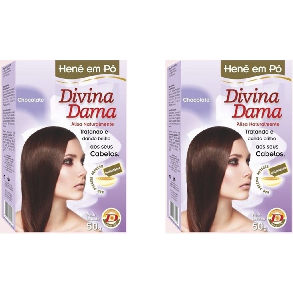 Hene Divina Dama Chocolate Em Po 02x50gr Jaborandi (02 Unidades)