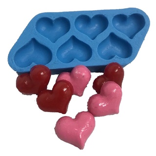 Molde De Silicone - 6 Corações Sabonete Vela Gesso Biscuit em Oferta na Shopee